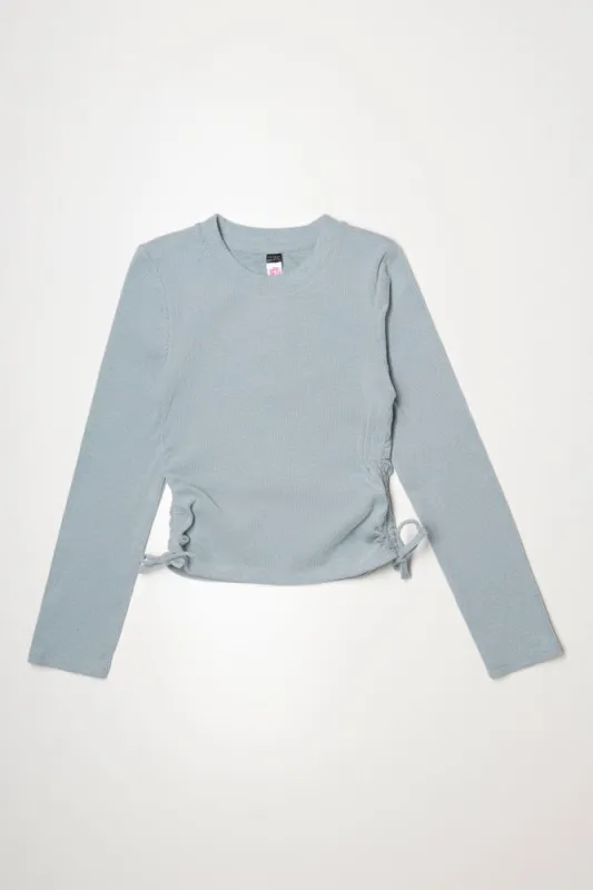 Rib Crew Neck Top Blue sold by Ackermas