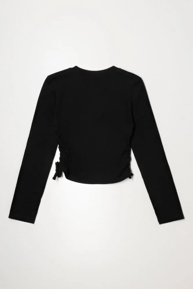 Rib Crew Neck Top Black sold by Ackermas product image thumbnail 3