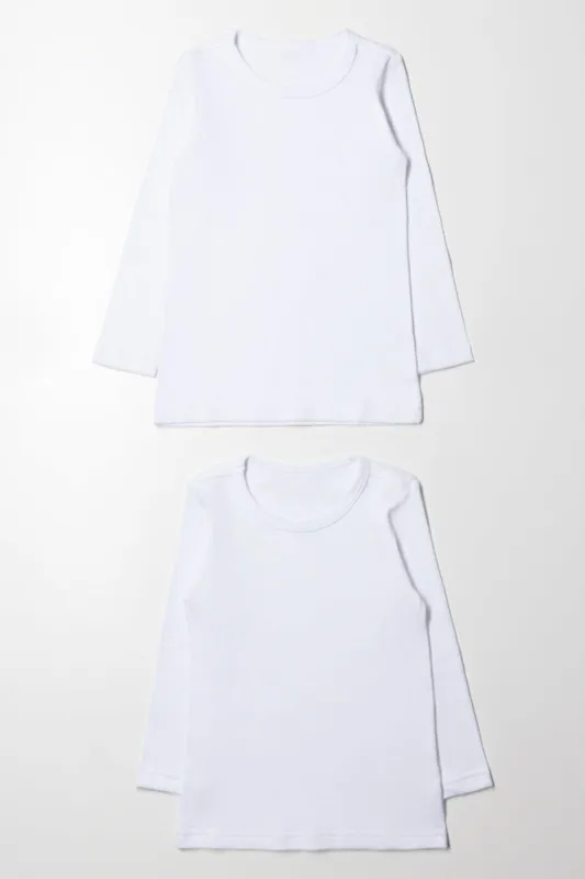 2 Pack Long Sleeve Vests White sold by Ackermas