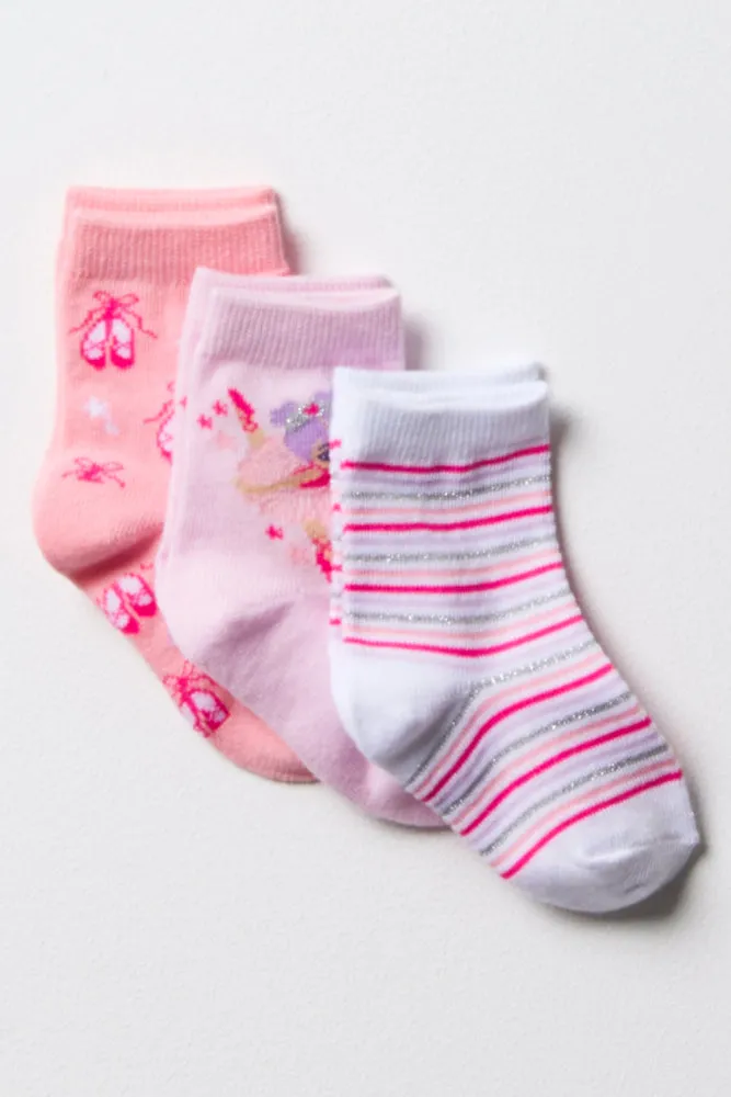 3 Pack Ballerina Socks Pink sold by Ackermas