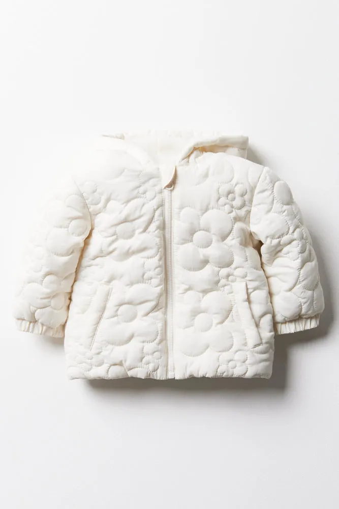 Quilted Puffer Jacket White sold by Ackermas