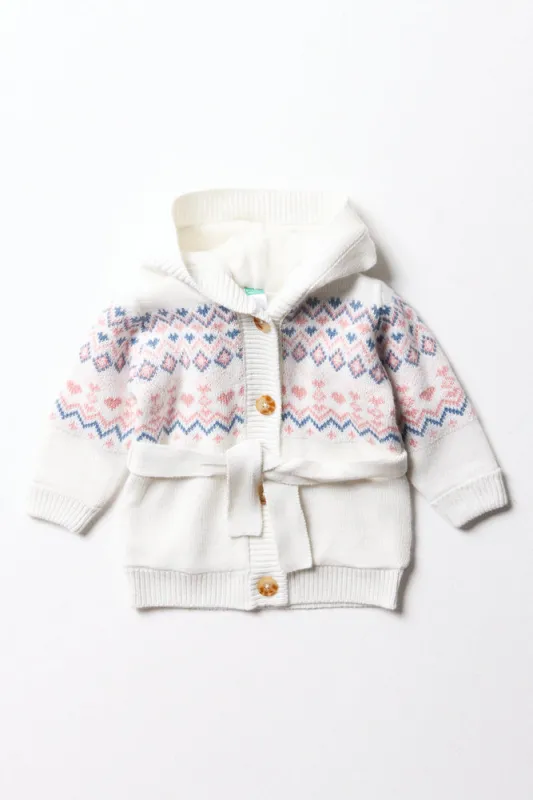 Hooded Cardigan White sold by Ackermas