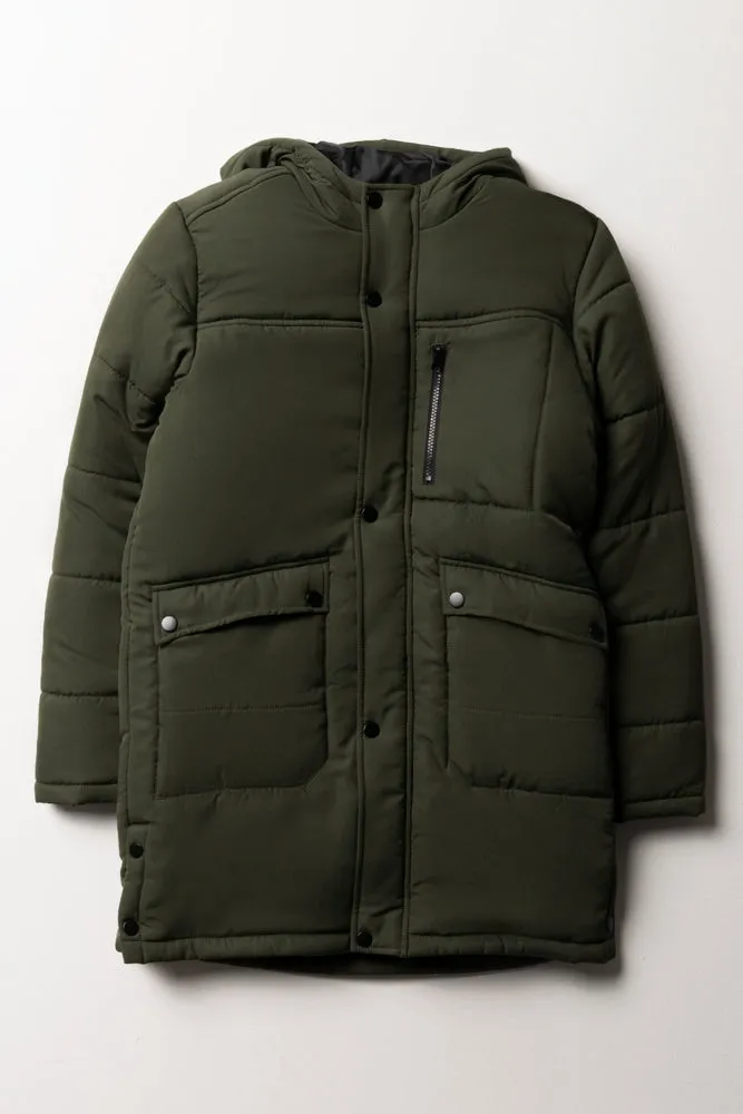 Puffer Parka Jacket Green sold by Ackermas