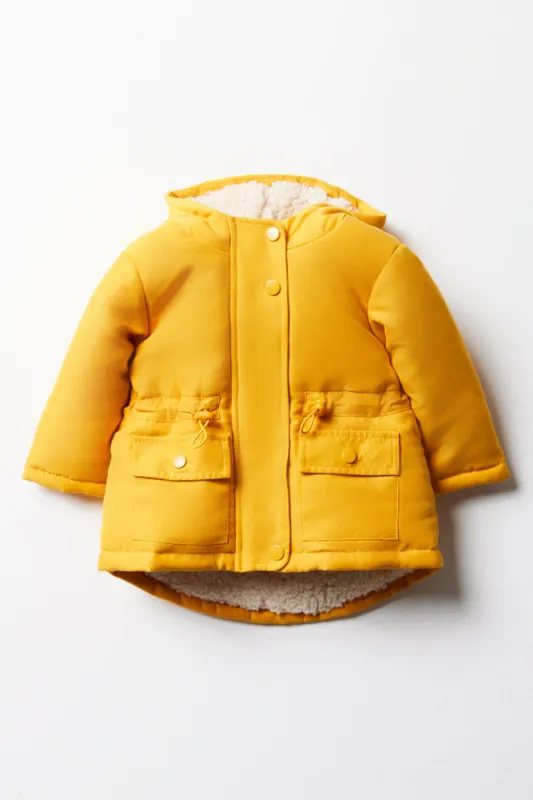 Hooded Parka Jacket Yellow sold by Ackermas
