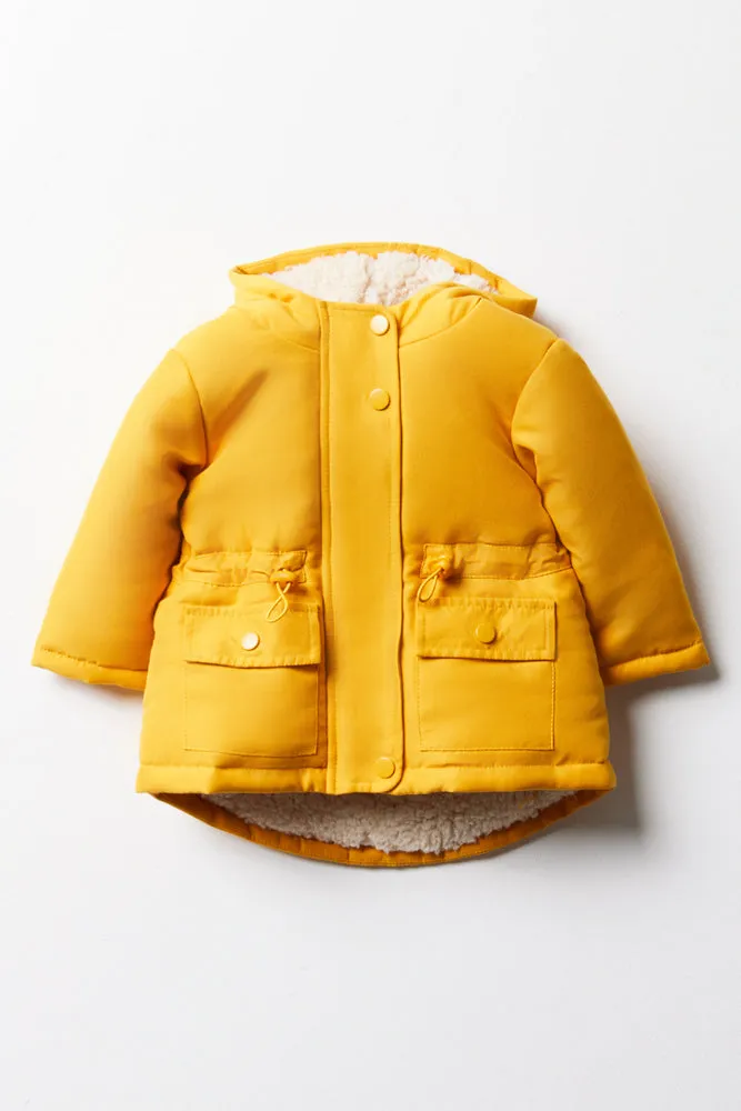 Hooded Parka Jacket Yellow sold by Ackermas
