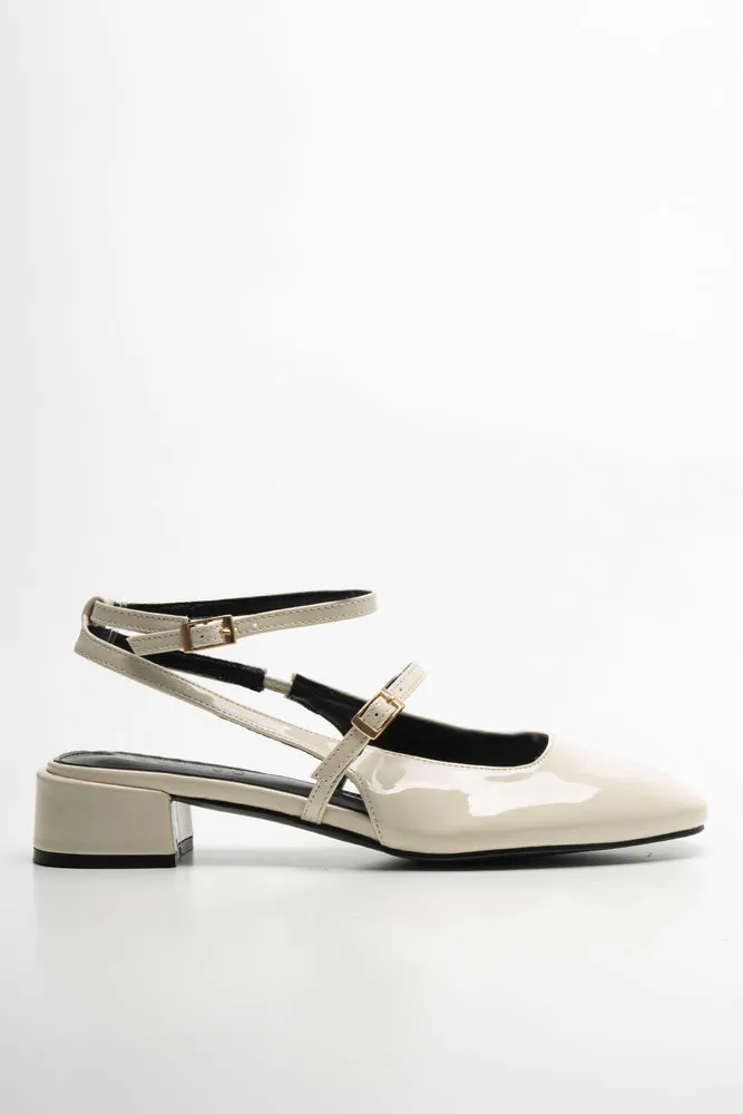 Ankle Strap Mini Block Heel Cream sold by Ackermas product image thumbnail 2