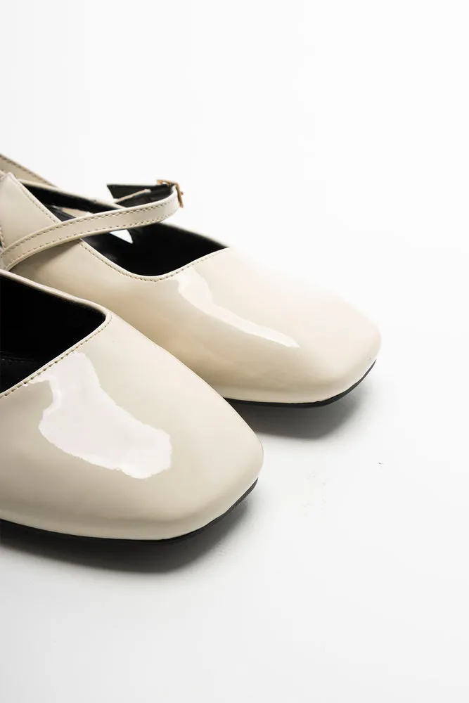 Ankle Strap Mini Block Heel Cream sold by Ackermas product image thumbnail 3