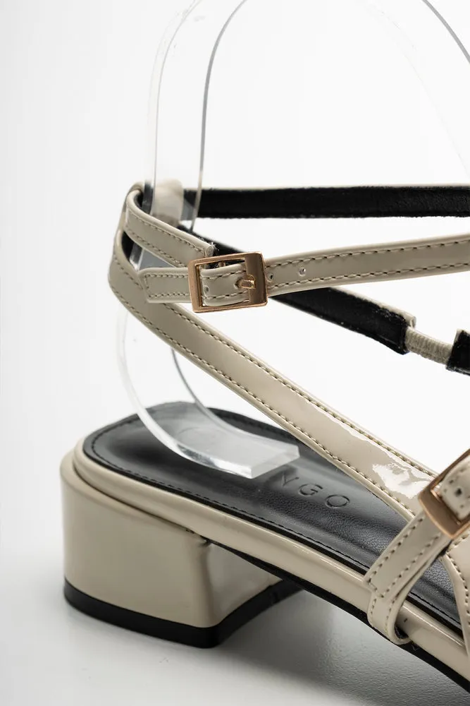 Ankle Strap Mini Block Heel Cream sold by Ackermas product image thumbnail 4