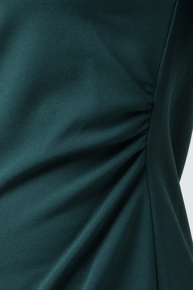 Side Ruched Bodycon Dress Green sold by Ackermas product image thumbnail 4