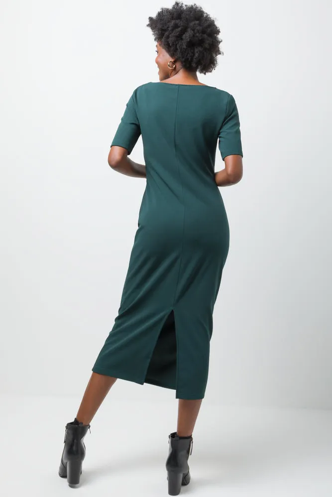 Side Ruched Bodycon Dress Green sold by Ackermas product image thumbnail 3
