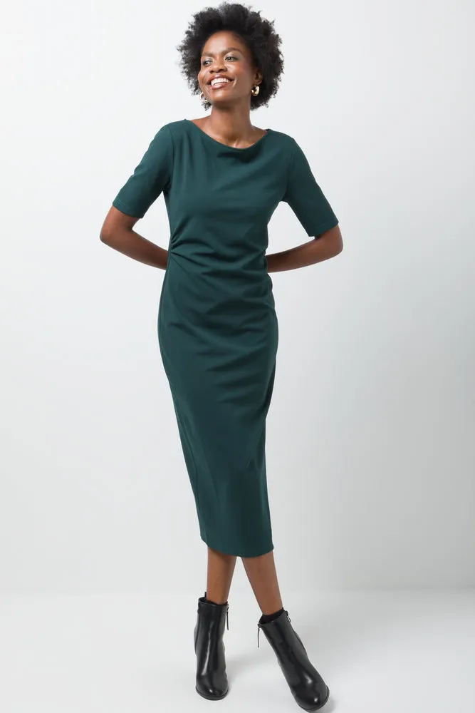 Side Ruched Bodycon Dress Green sold by Ackermas