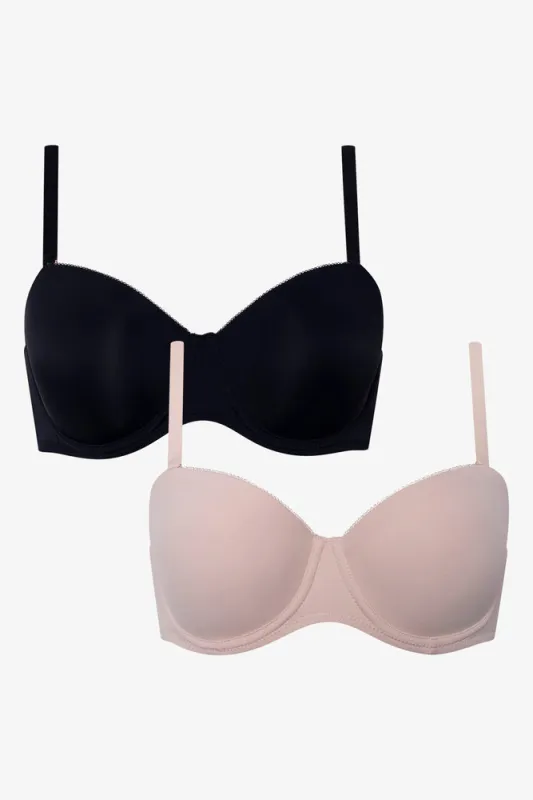 2 Pack Multiway Bras Small Black And Natural sold by Ackermas