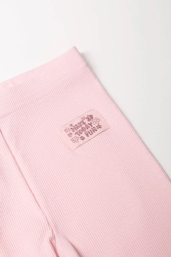 Rib Leggings Light Pink sold by Ackermas product image thumbnail 2