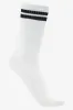 Stripe 3 Pack Crew Socks Black, White And Grey sold by Ackermas