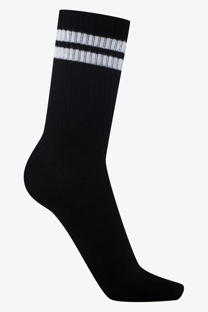 Stripe 3 Pack Crew Socks Black, White And Grey sold by Ackermas product image thumbnail 4