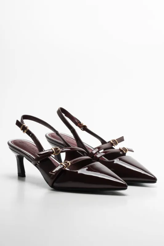 Slingback Heels Burgundy sold by Ackermas