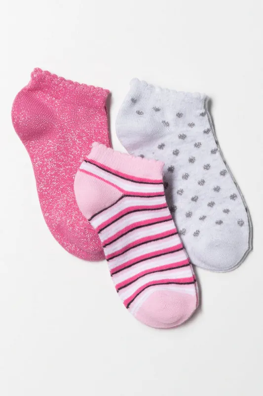 3 Pack Low Cut Socks Pink And Grey sold by Ackermas