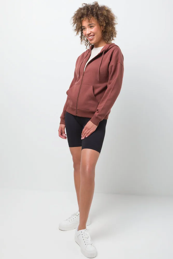 Hooded Fleece Zip Through Tracktop Brown sold by Ackermas product image thumbnail 2