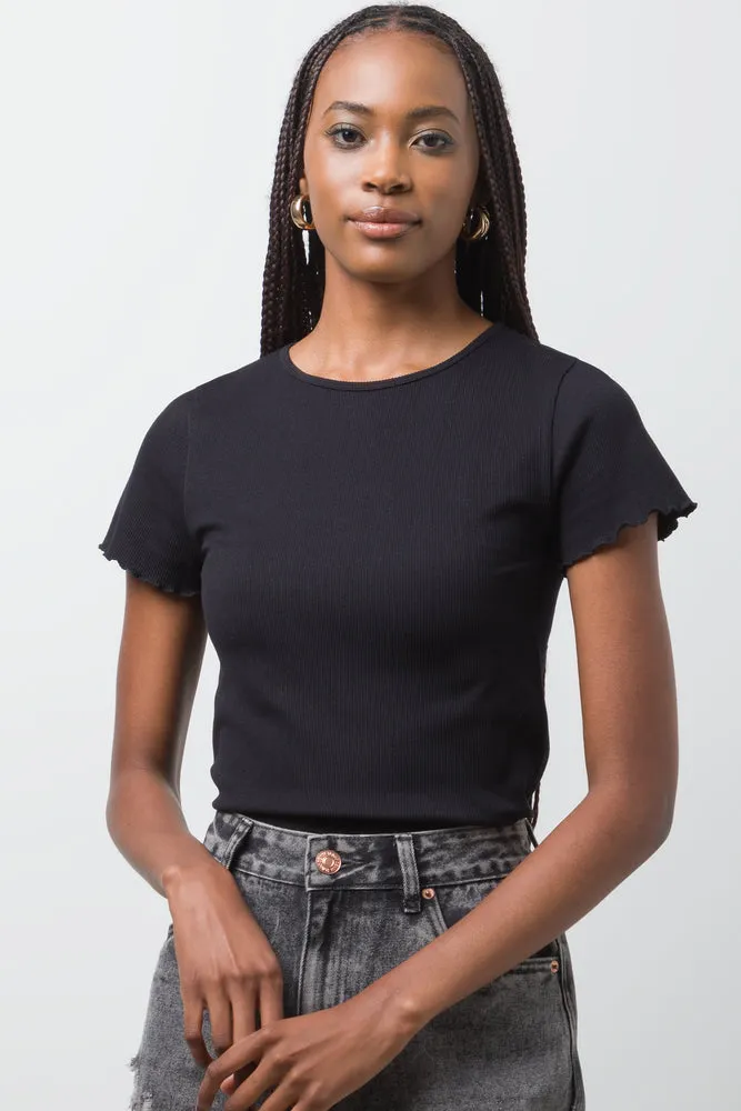 Crew Neck Short Sleeve T-Shirt Black sold by Ackermas