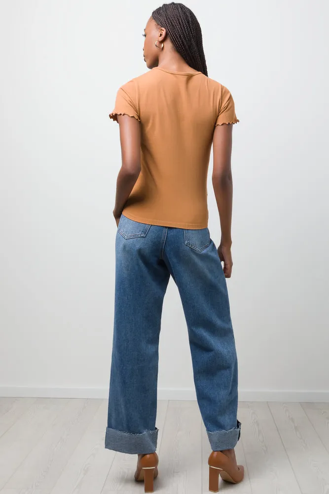 Crew Neck Short Sleeve T-Shirt Brown sold by Ackermas product image thumbnail 3