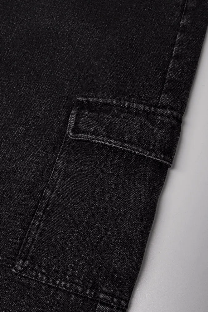 Cargo Denim Skirt Black sold by Ackermas product image thumbnail 2