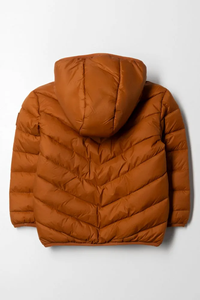 Hooded Puffer Jacket Rust sold by Ackermas product image thumbnail 4