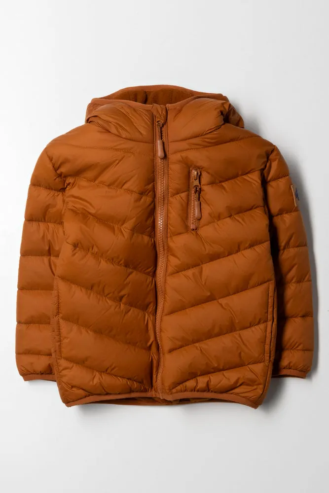 Hooded Puffer Jacket Rust sold by Ackermas