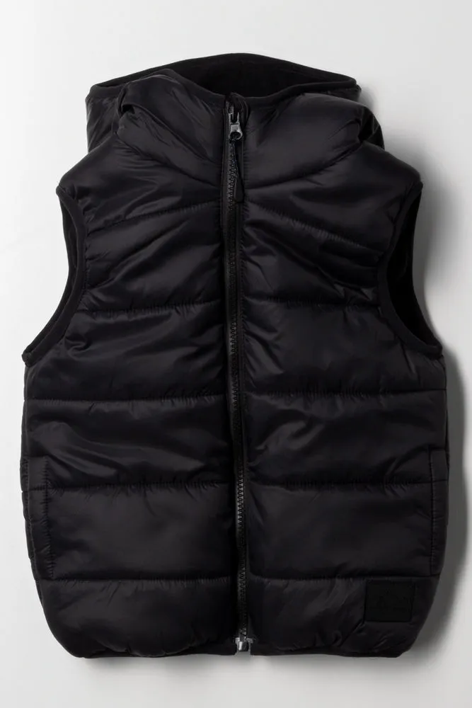 Hooded Sleeveless Jacket Black sold by Ackermas