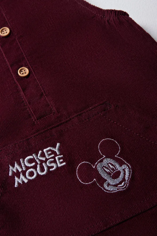 Mickey Mouse Dungaree Set Burgundy sold by Ackermas product image thumbnail 4