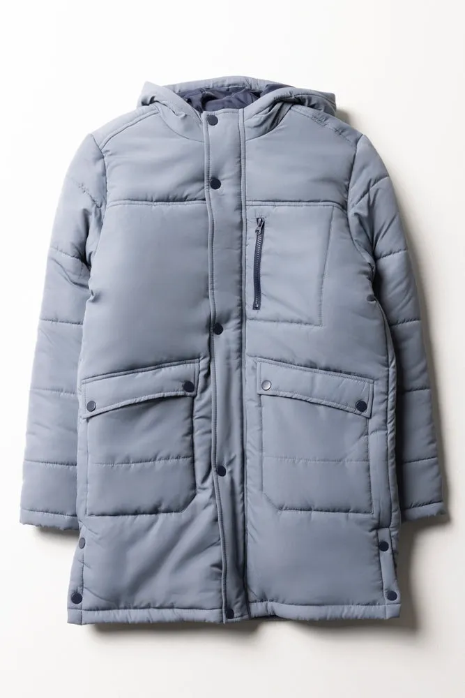 PUFFER PARKA JACKET BLUE sold by Ackermas
