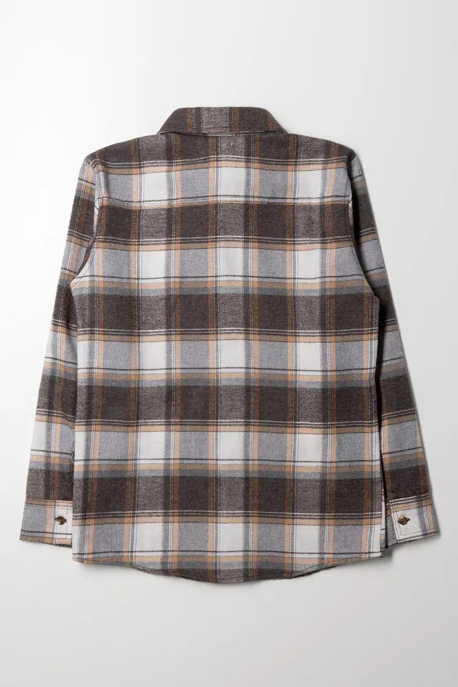 Check Flannel Shirt Dark Grey sold by Ackermas product image thumbnail 3