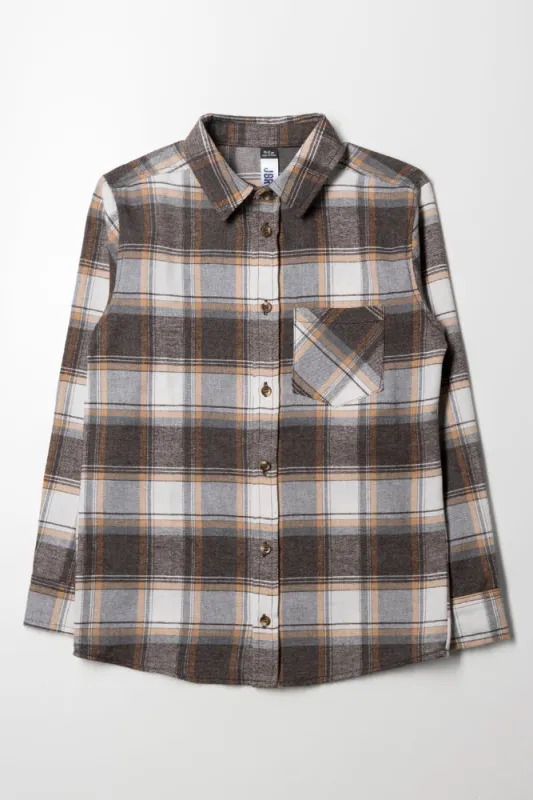 Check Flannel Shirt Dark Grey sold by Ackermas