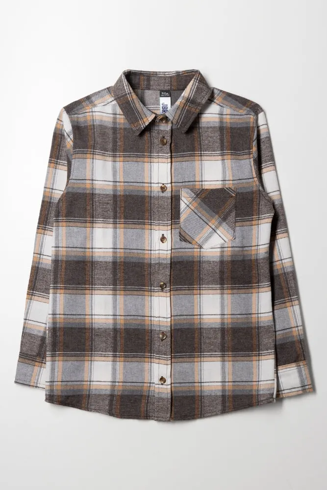 Check Flannel Shirt Dark Grey sold by Ackermas