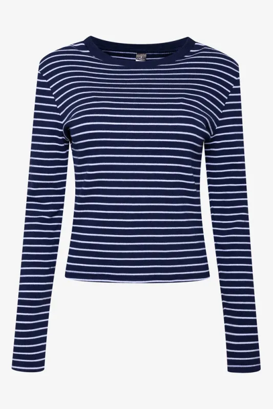 Rib Stripe T-Shirt Navy sold by Ackermas