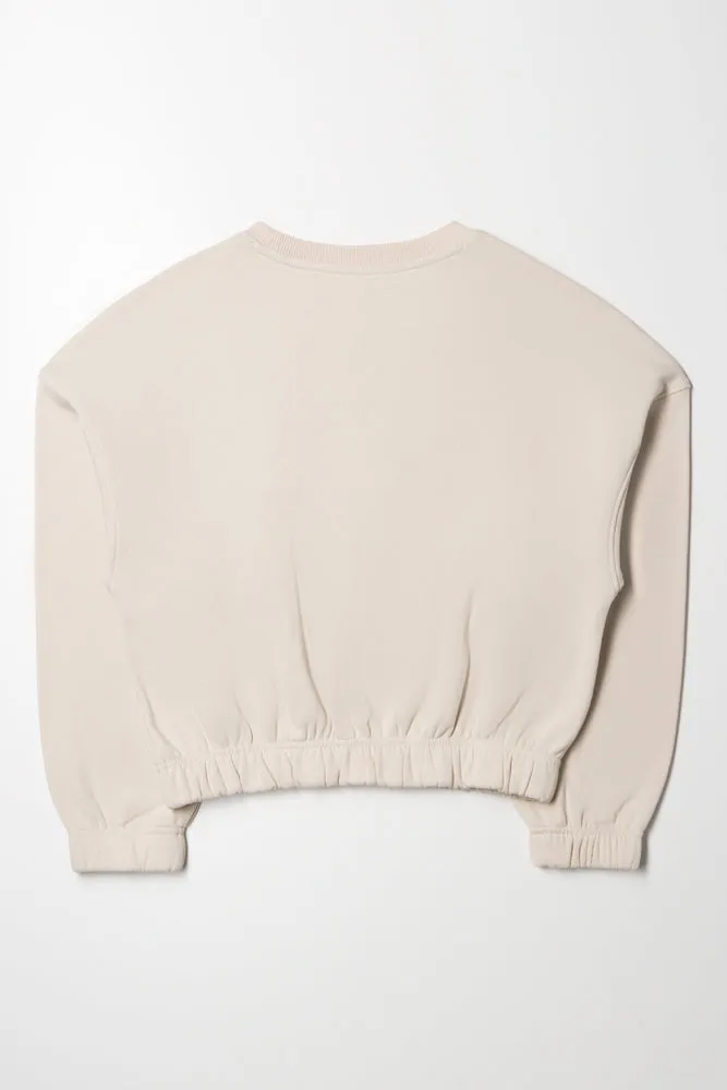 Think Positive Crew Neck Tracktop Natural sold by Ackermas product image thumbnail 3