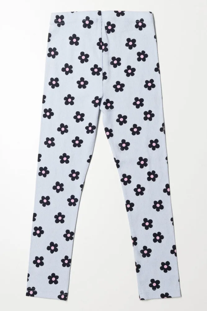 Floral Leggings Light Blue sold by Ackermas product image thumbnail 3