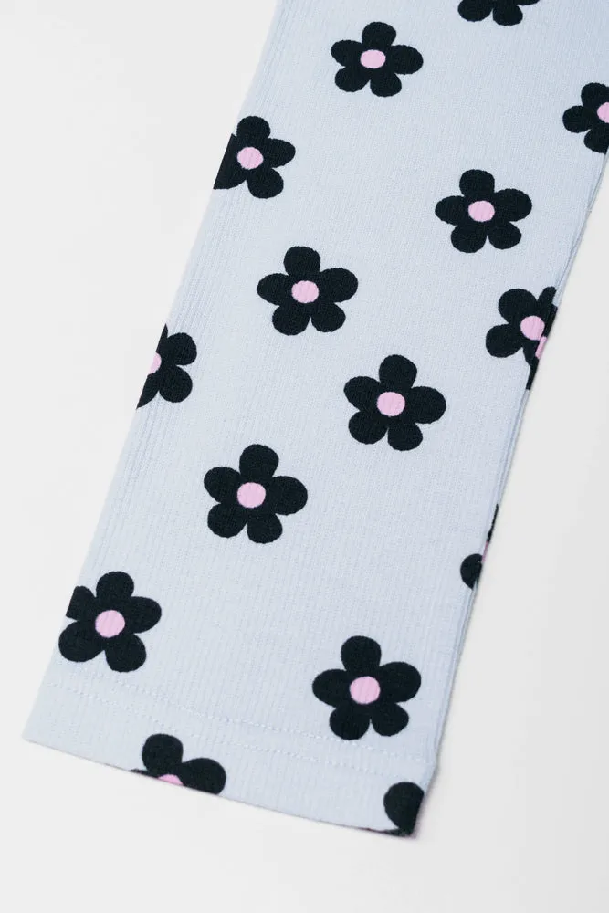 Floral Leggings Light Blue sold by Ackermas product image thumbnail 2