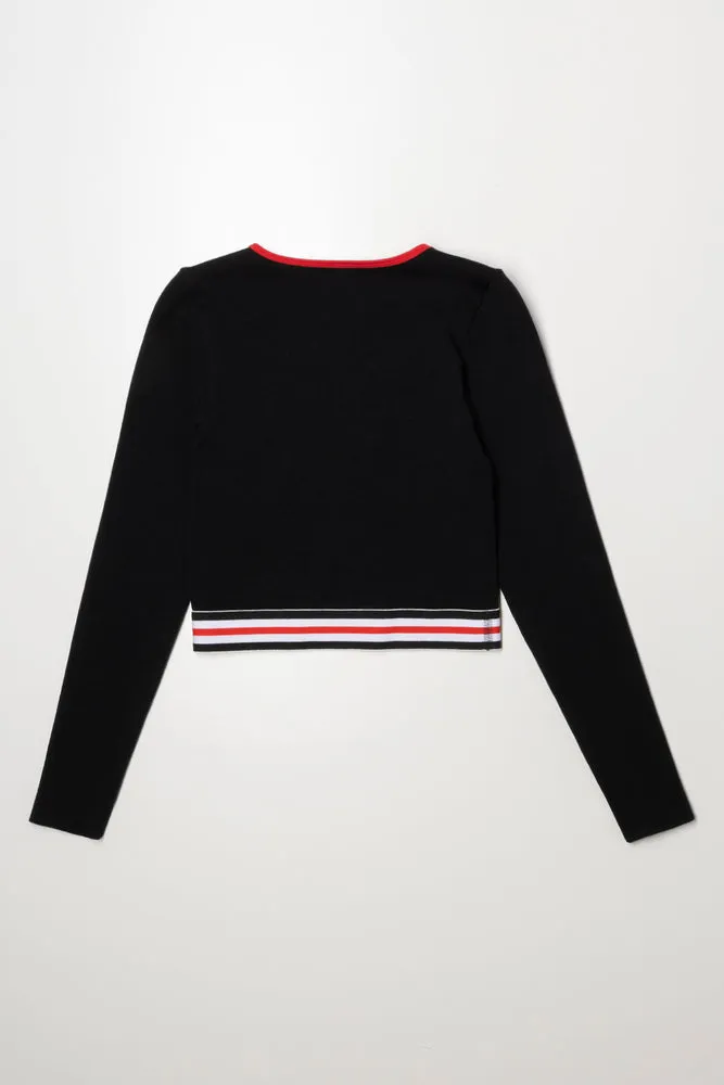 Rib Seamless Long Sleeve Top Black sold by Ackermas product image thumbnail 3