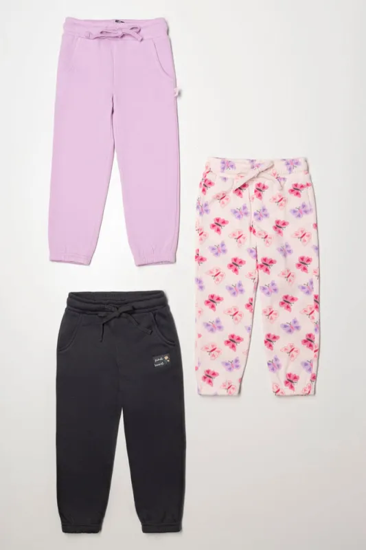 3 Pack Butterfly Trackpants Dark Grey, Pink And Purple sold by Ackermas