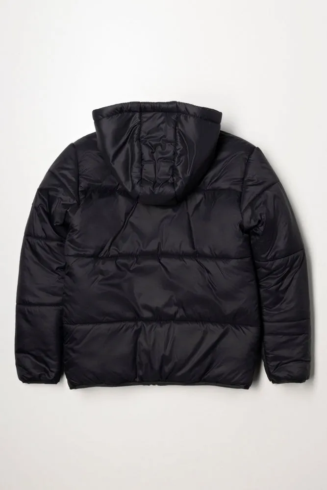 Hooded Puffer Jacket Black sold by Ackermas product image thumbnail 3