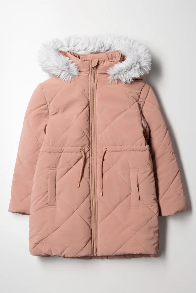 Hooded Puffer Jacket Pink sold by Ackermas