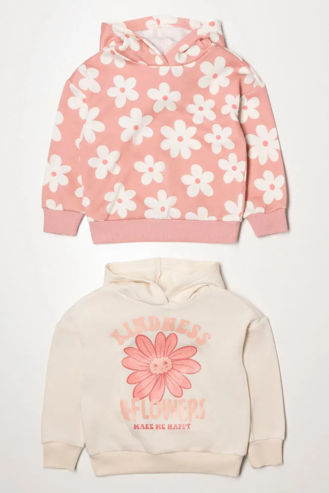 2 Pack Flower Hoodies Peach And Cream sold by Ackermas