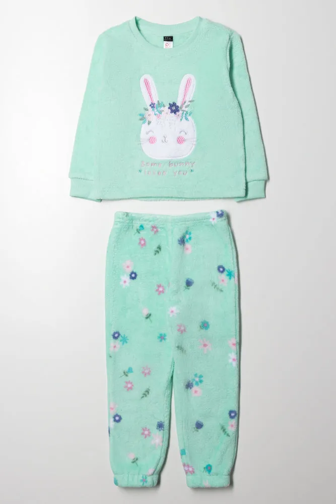 Fleece Bunny Pyjamas Green sold by Ackermas