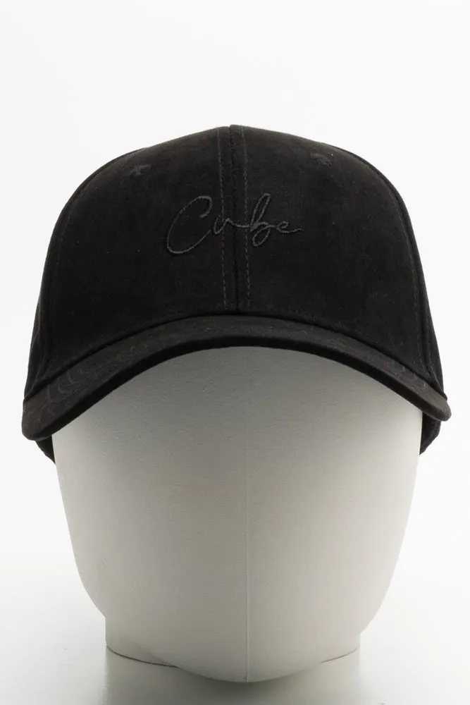 Suede Peak Cap Black sold by Ackermas