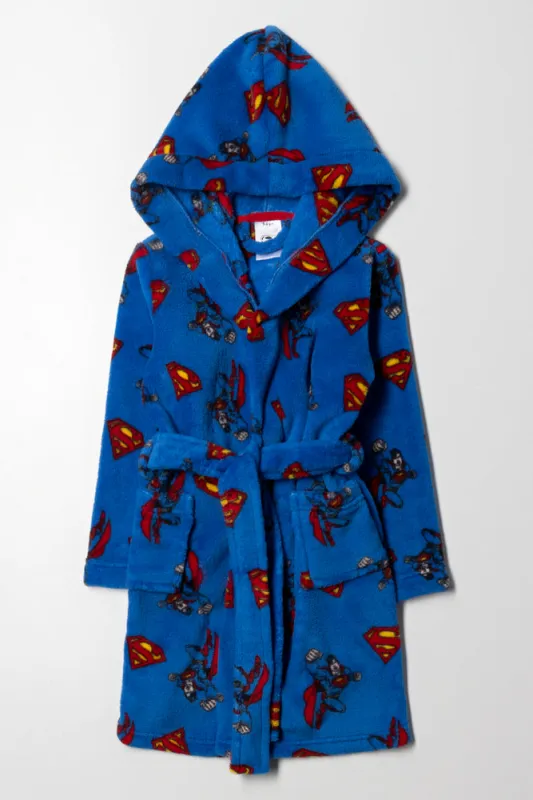 Superman Fleece Gown Blue sold by Ackermas