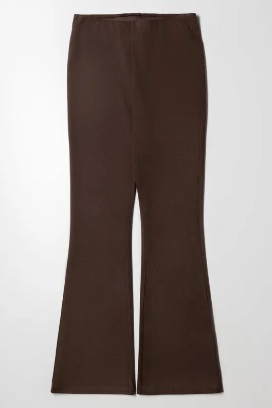 Suede Flare Leggings Brown sold by Ackermas