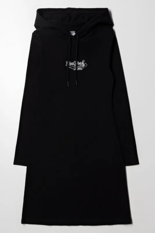 Hooded Rib Dress Black sold by Ackermas