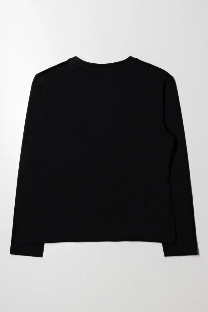 Long Sleeve Crew Neck Black sold by Ackermas product image thumbnail 3