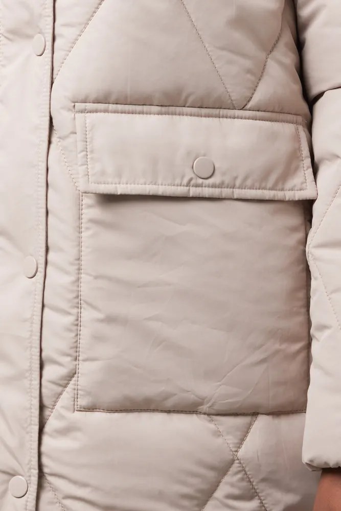 Long Puffer Jacket Natural sold by Ackermas product image thumbnail 4