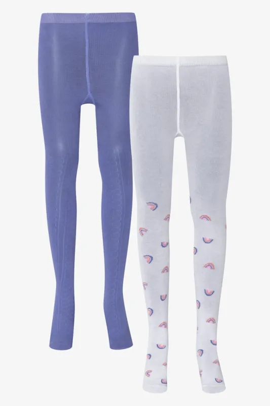 2 Pack Rainbow Printed Tights Blue sold by Ackermas